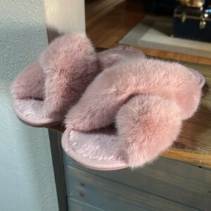 Pink Soft Fuzzy Slippers